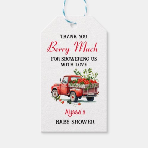 Strawberry Thank You Berry Much Baby Shower  Gift Tags