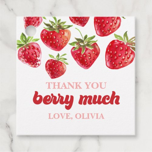 Strawberry Thank You Berry Much Favor Gift Tags