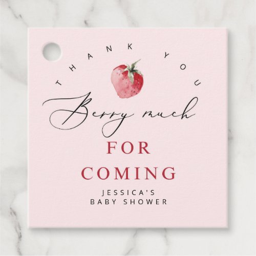 Strawberry thank you berry much favor tags