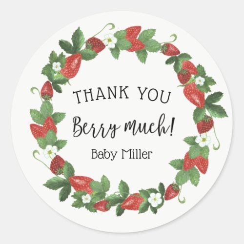 Strawberry Thank you Berry Much Favor Tags