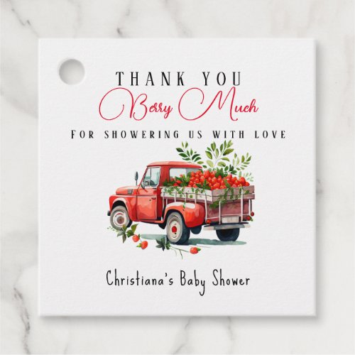 Strawberry Thank you Berry Much Favor Tags
