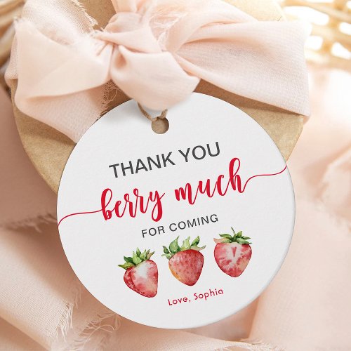 Strawberry Thank you Berry Much Favor Tags