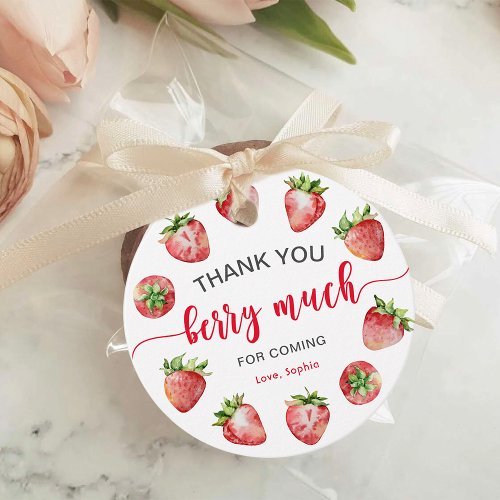 Strawberry Thank you Berry Much Favor Tags