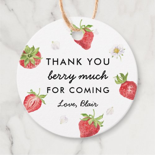 Strawberry Thank You Berry Much Favor Tags