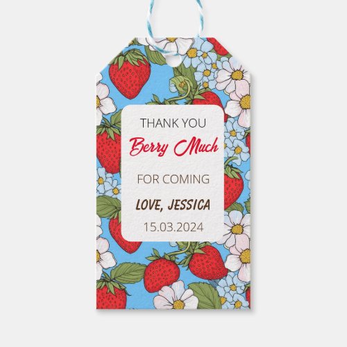 Strawberry thank you berry much gift tags
