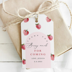Strawberry thank you berry much gift tags