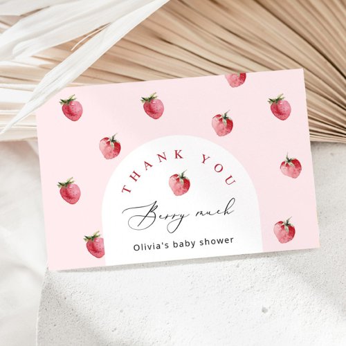 Strawberry Thank you berry much Thank you Card