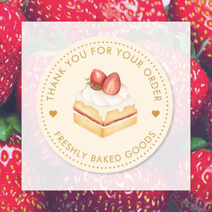 Strawberry Thank You Business Sticker