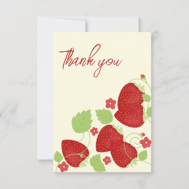 Strawberry Thank you Card (Front)