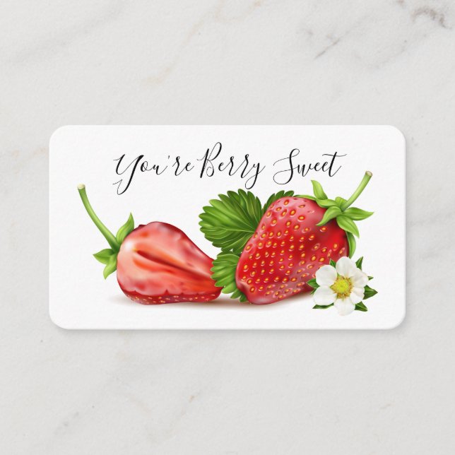 Strawberry Thank You Enclosure Card (Front)