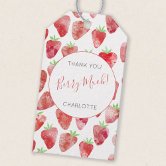 50pcs Strawberry Thank You Tags - Berry Sweet Gift Tags For Baby Showers & Parties