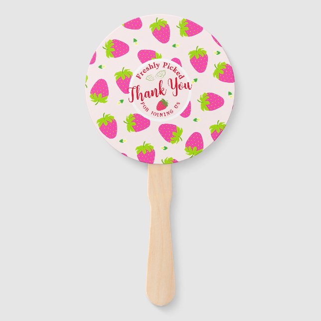 Strawberry  Thank You Hand Fan (Front)