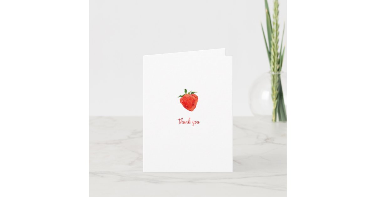 Strawberry Thank You Note Card | Zazzle