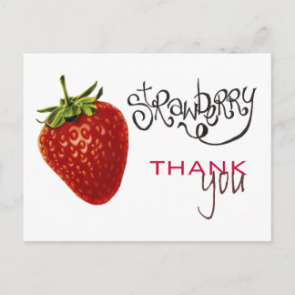 Strawberry Thank You Note Postcard