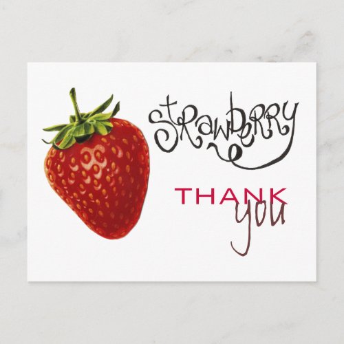 Strawberry Thank You Note Postcard
