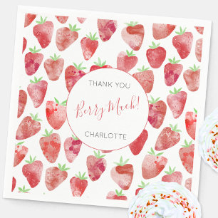 Strawberry Thank You Personalized Napkins