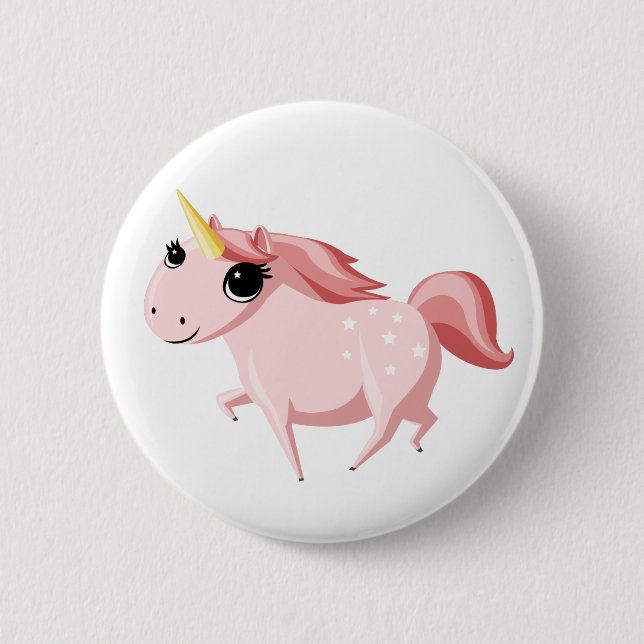 Strawberry the Pink Unicorn Button (Front)