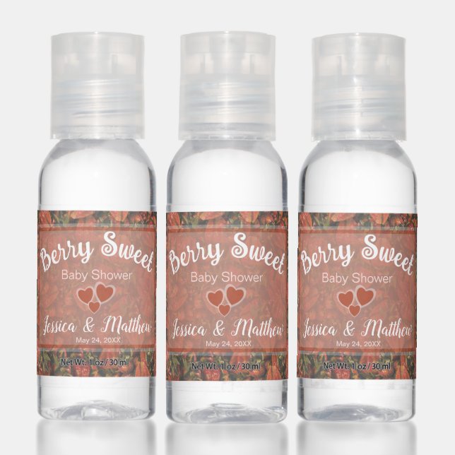 Strawberry Theme Baby Shower Hand Sanitizers (Set)