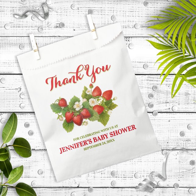 Strawberry Theme Baby Shower Thank You Favor Bag (Creator Uploaded)