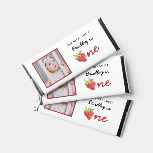 Strawberry Theme Berry First Birthday Chocolate Hershey Bar Favors