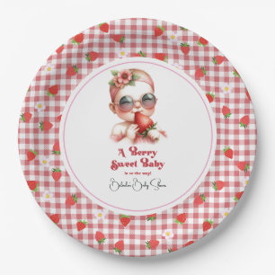 Strawberry Theme Berry Sweet Baby Shower Paper Plates