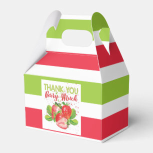 Strawberry Theme Birthday Thank you Berry Much Favor Boxes