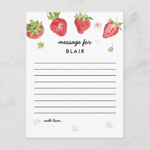 Strawberry Theme Birthday Time Capsule Note