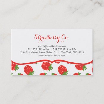 Strawberry Theme Business Cards by mod_business_cards at Zazzle