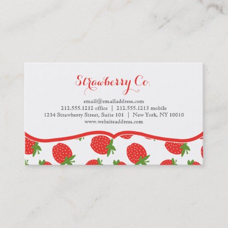 Strawberry Theme Business Cards