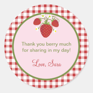Strawberry Theme Favor Sticker