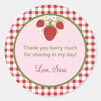 Strawberry Theme Favor Sticker
