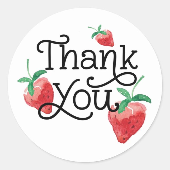 strawberry theme, first birthday, kids birthday classic round sticker (Front)