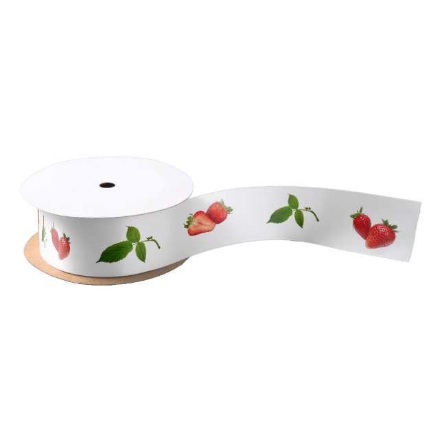 Strawberry Theme Party Pattern Gift Satin Ribbon (Spool)