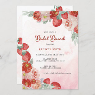 Strawberry Themed Bridal Brunch Party Invitation