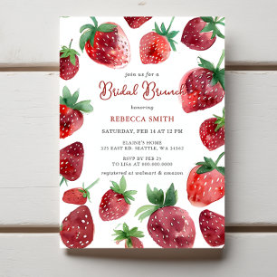 Strawberry Themed Bridal Brunch Party Invitation