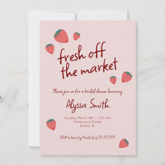Strawberry Themed Bridal Shower Invitation