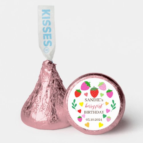 Strawberry Themed Personalized Birthday Hersheys Kisses