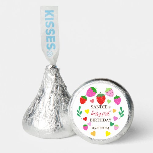 Strawberry Themed Personalized Birthday Hersheys Kisses