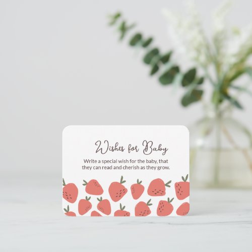 Strawberry Themed Wishes for Baby Enclosure Card