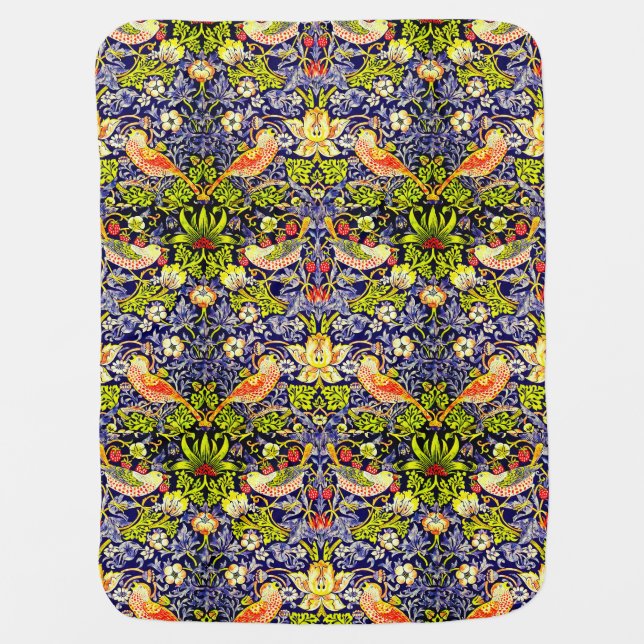 Strawberry Thief Birds William Morris Baby Blanket (Front)