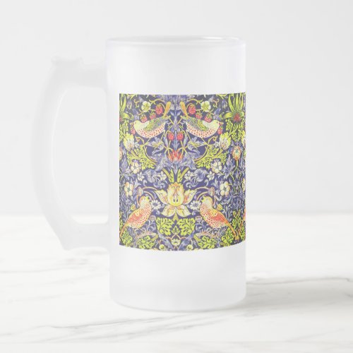 Strawberry Thief Birds William Morris Frosted Glass Beer Mug