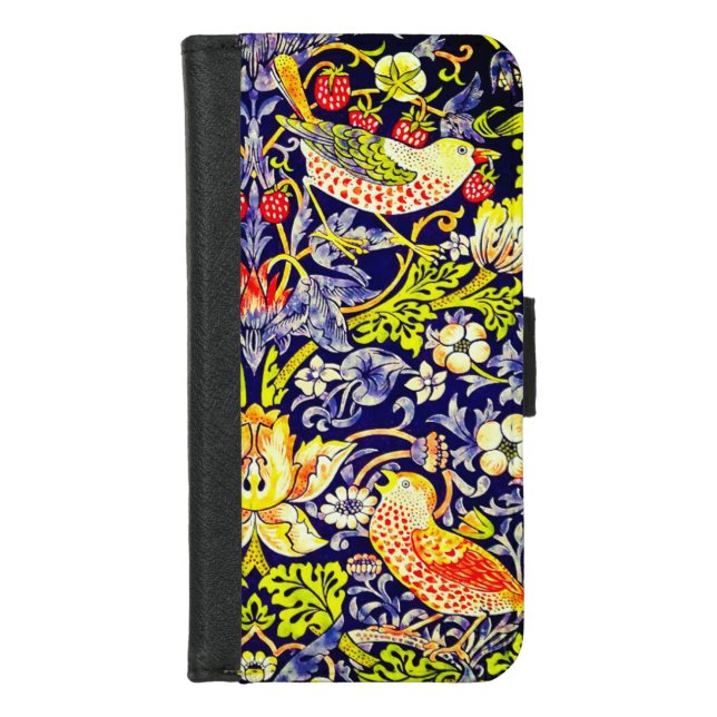 Strawberry Thief Birds William Morris iPhone Wallet Case (Front)
