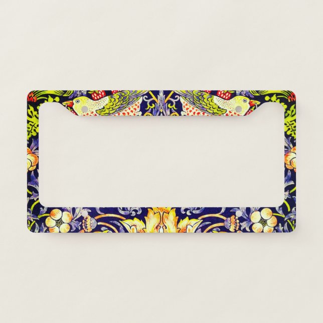 Strawberry Thief Birds William Morris License Plate Frame (Front)