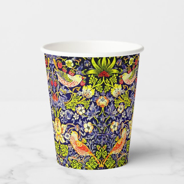 Strawberry Thief Birds William Morris Paper Cups (Back)