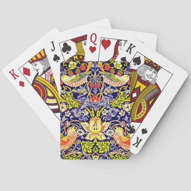 Strawberry Thief Birds William Morris Poker Cards (Back)