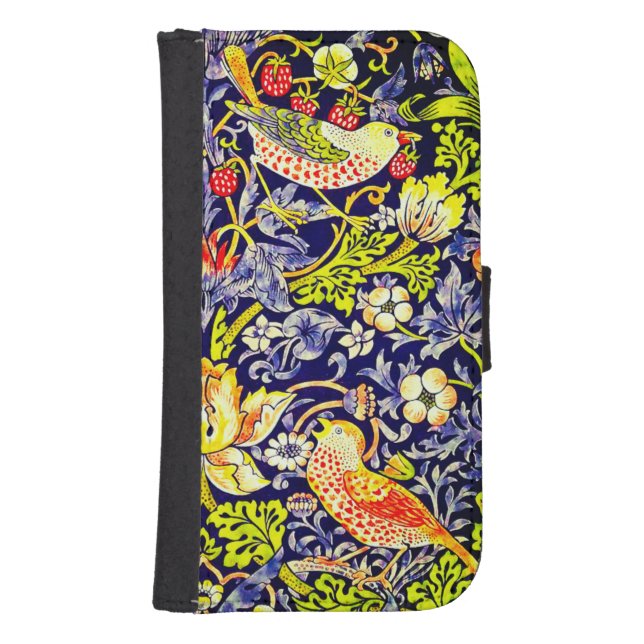 Strawberry Thief Birds William Morris Samsung Galaxy Wallet Case (Front)