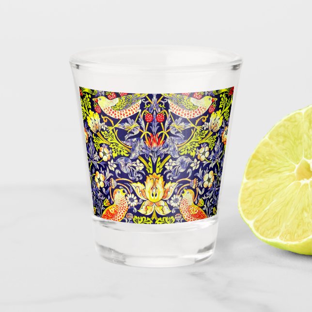 Strawberry Thief Birds William Morris Shot Glass (Front)