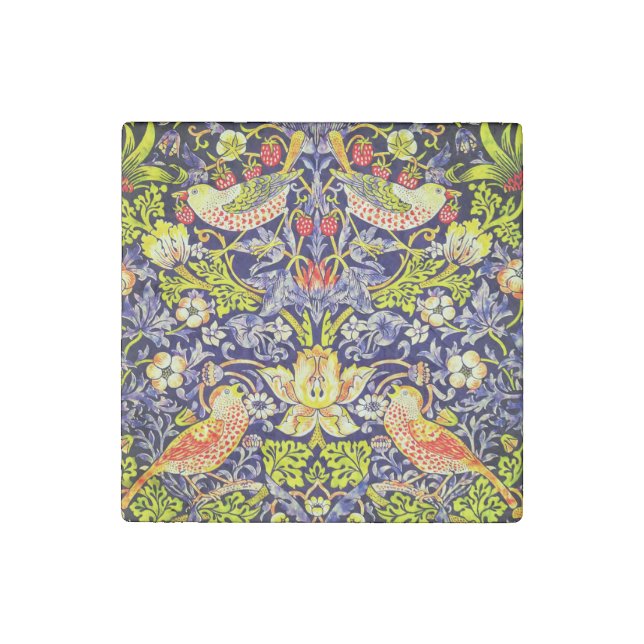 Strawberry Thief Birds William Morris Stone Magnet (Front)