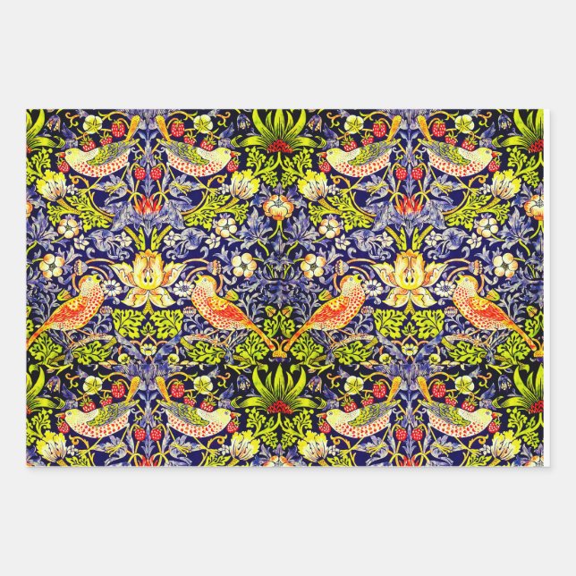 Strawberry Thief Birds William Morris Wrapping Paper Sheets (Front)