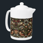 STRAWBERRY THIEF  BLACK AND GOLD - WILLIAM MORRIS TEAPOT<br><div class="desc">One of William Morris' most favorite designs finalized and launched the 1880's. This iconic pattern and name was based on the thrushes which frequently stole the strawberries in the kitchen garden of Morris' countryside home in Oxfordshire. Despite the fact that this design was one of the most expensive printed textiles...</div>